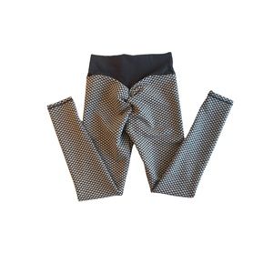 Women’s Seasum High-Waisted Leggings, Gray & White (Small)
